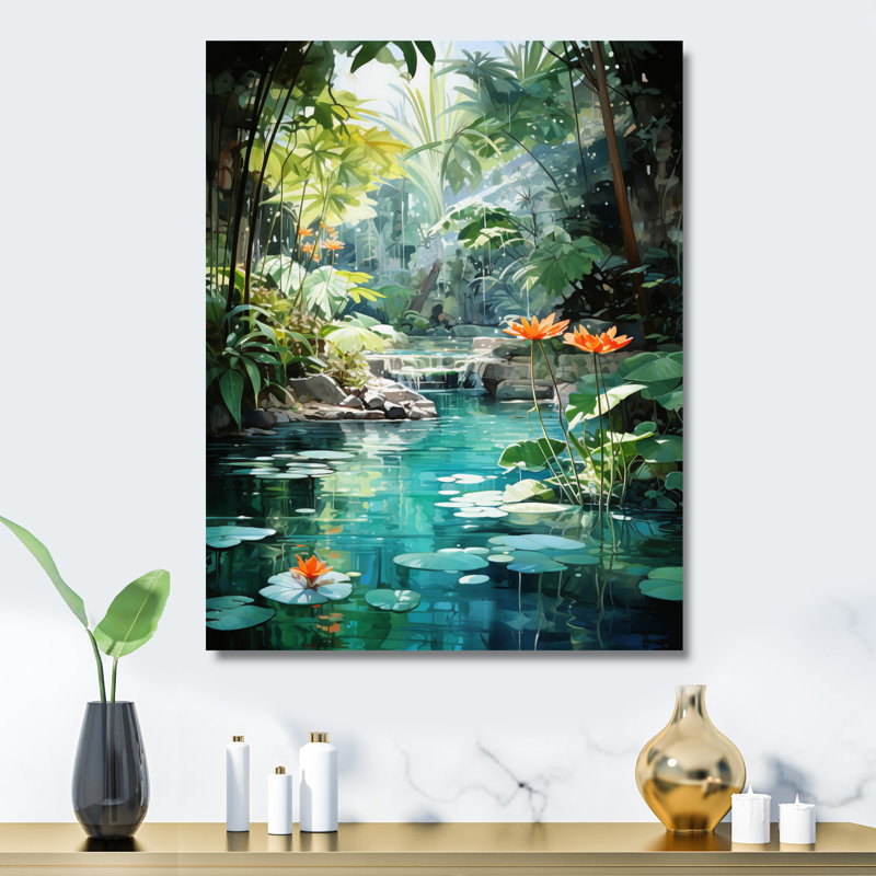 Décoration murale en métal Emerald Oasis A Lush Green, H 20 po x l 12 po