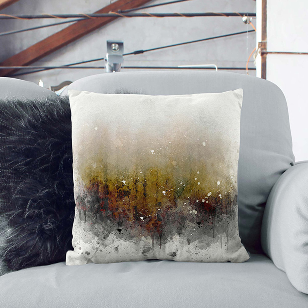 Lappach Forest in Italy in Abstract Cushion with Filling