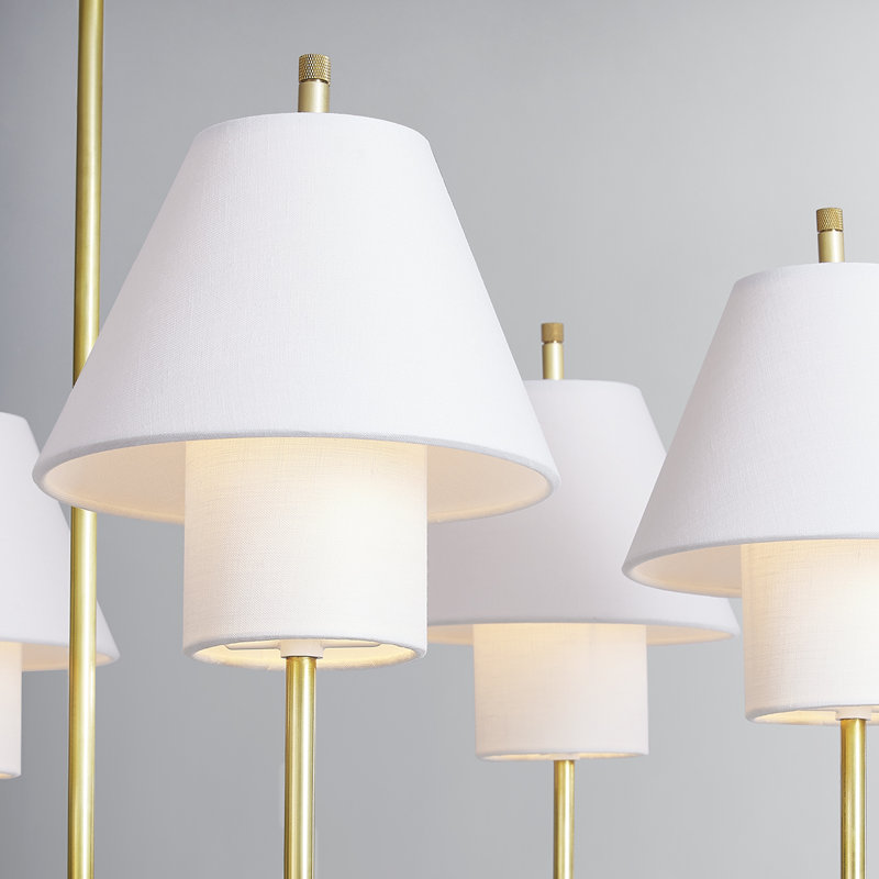 GLENMOORE 6 LIGHT CHANDELIER, Aged Brass