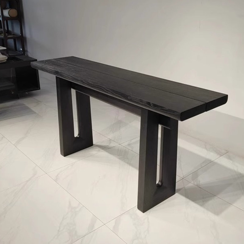 Console rétro simple., Noir, H 33,5 po x l 63 po x P 15,7 po