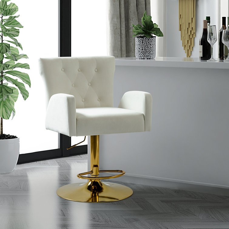 Rhett Swivel Upholstered Adjustable Height Counter Stool