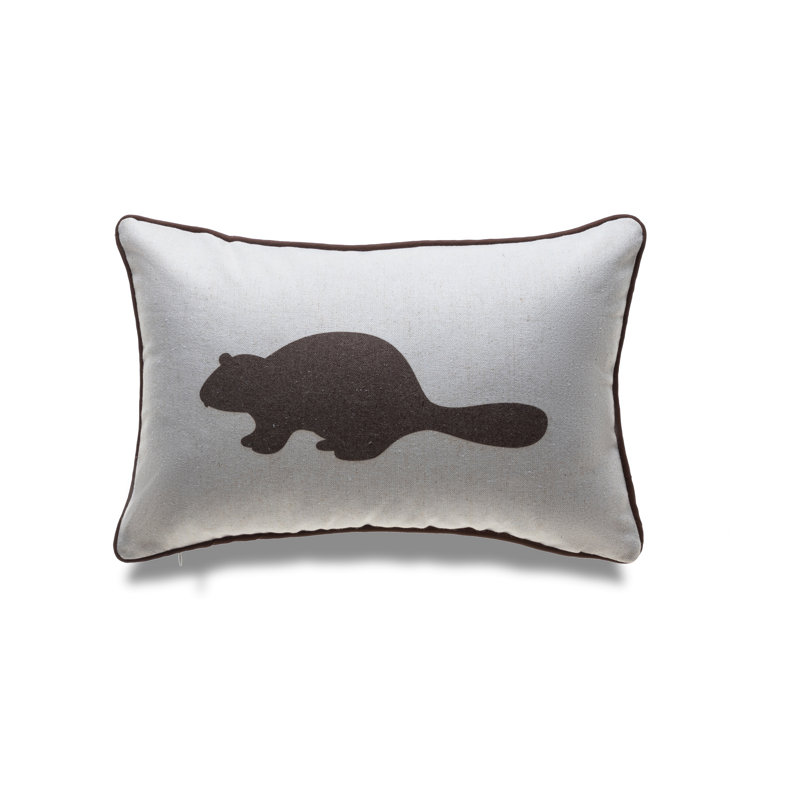 Beaver Lumbar Pillow, Dark Brown