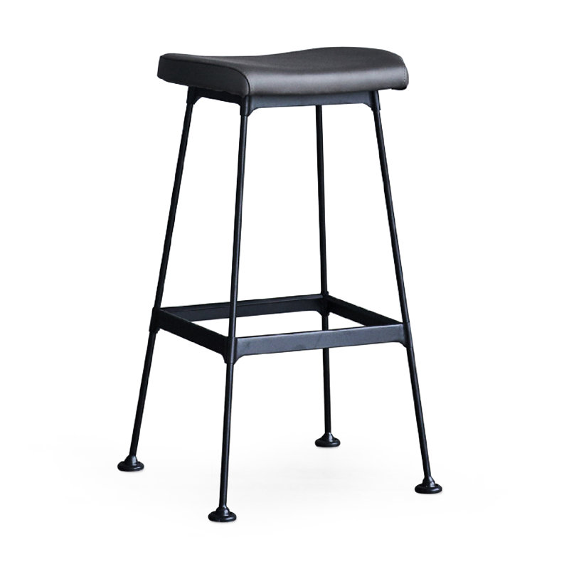 Upholstered Stool with Metal Frame