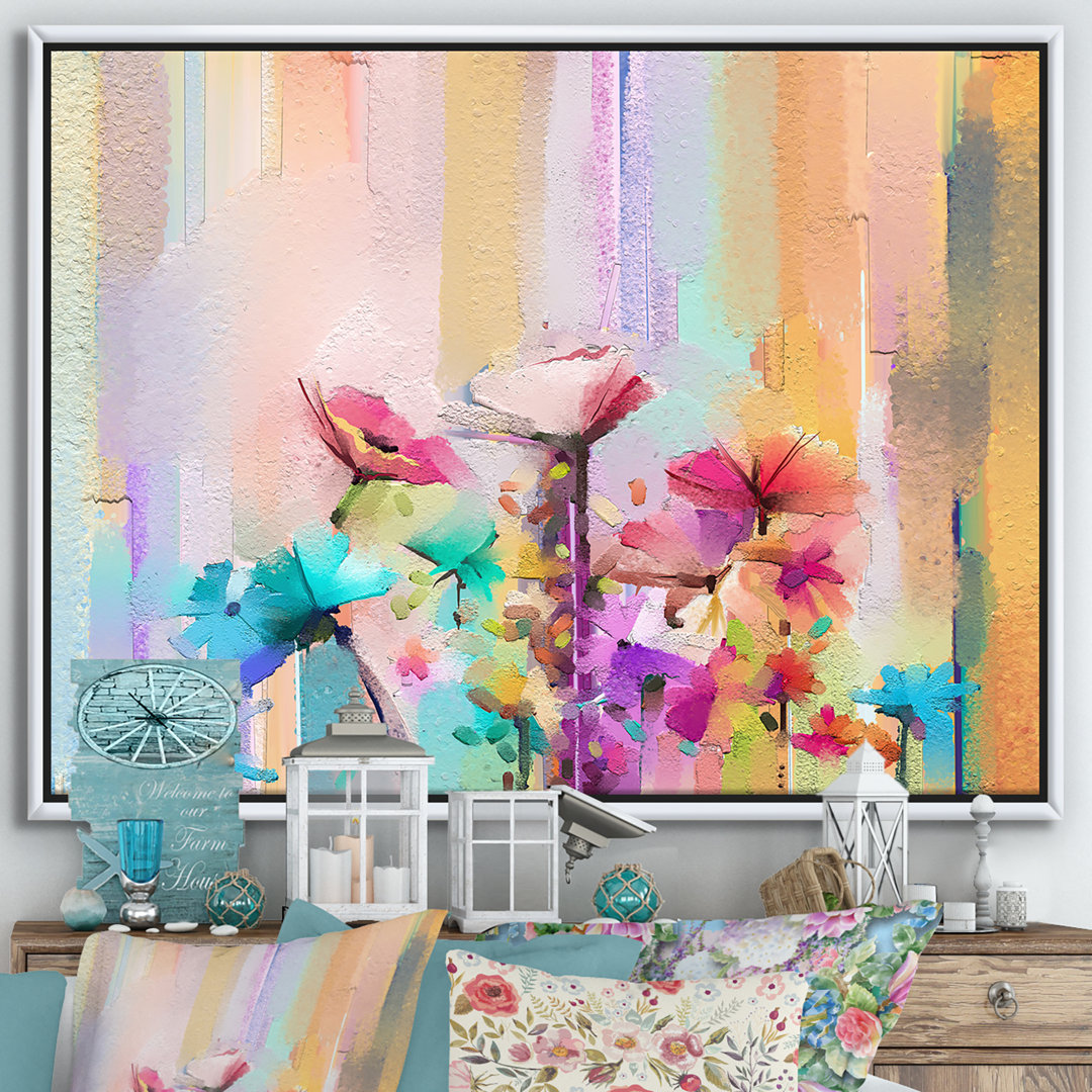 " Painted Pastel Flowers I " Painting Print East Urban Home 
