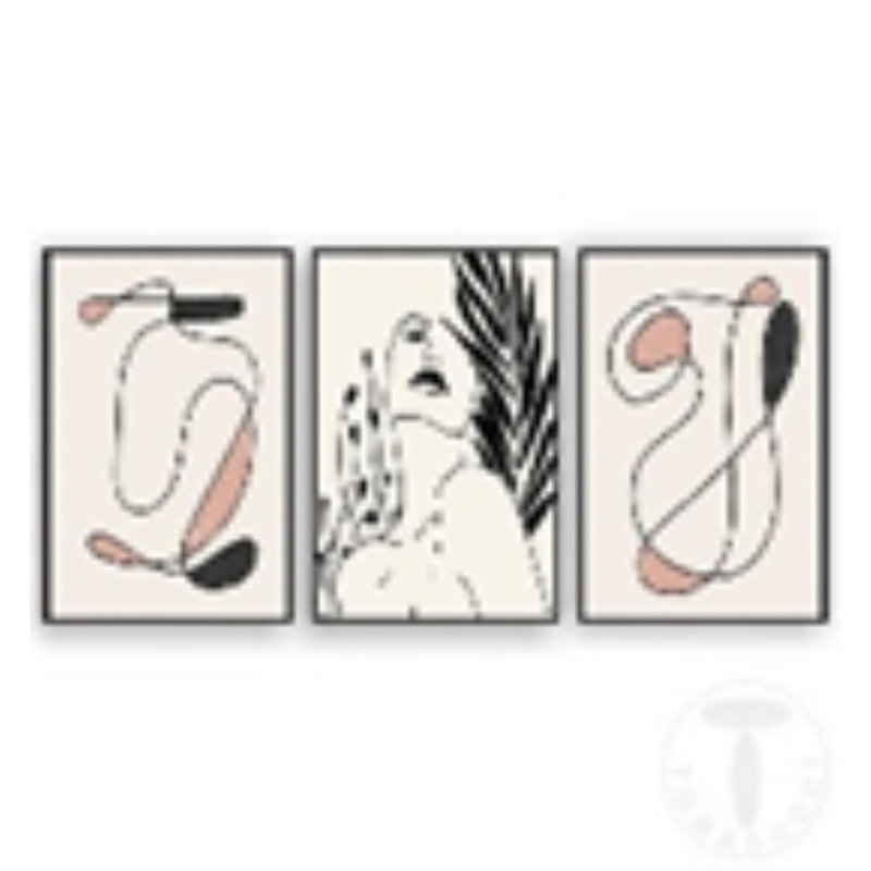 Composizione Quadri Woman - 3 Piece Print Set on Canvas