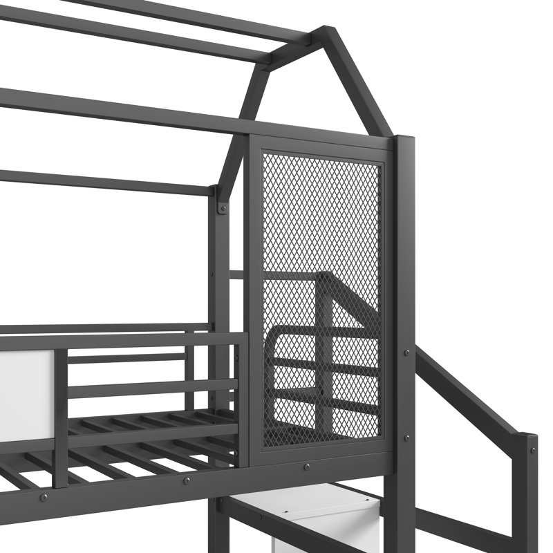Lit mezzanine Jorin Modern, Lit simple, Noir