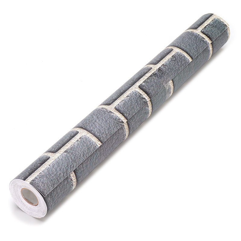 , papier peint autocollant pour chambre à coucher à motif de briques gris foncé