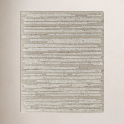 Jalaycia Beige White Hand-Woven Abstract Rug