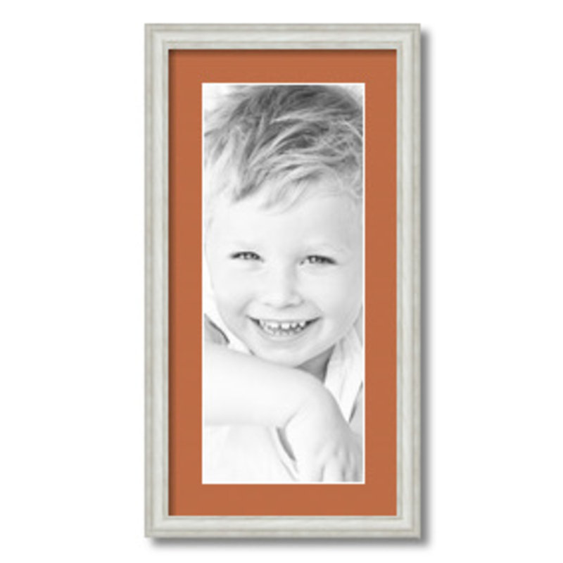 Wood Matte Picture Frame with Mat, Red Orange