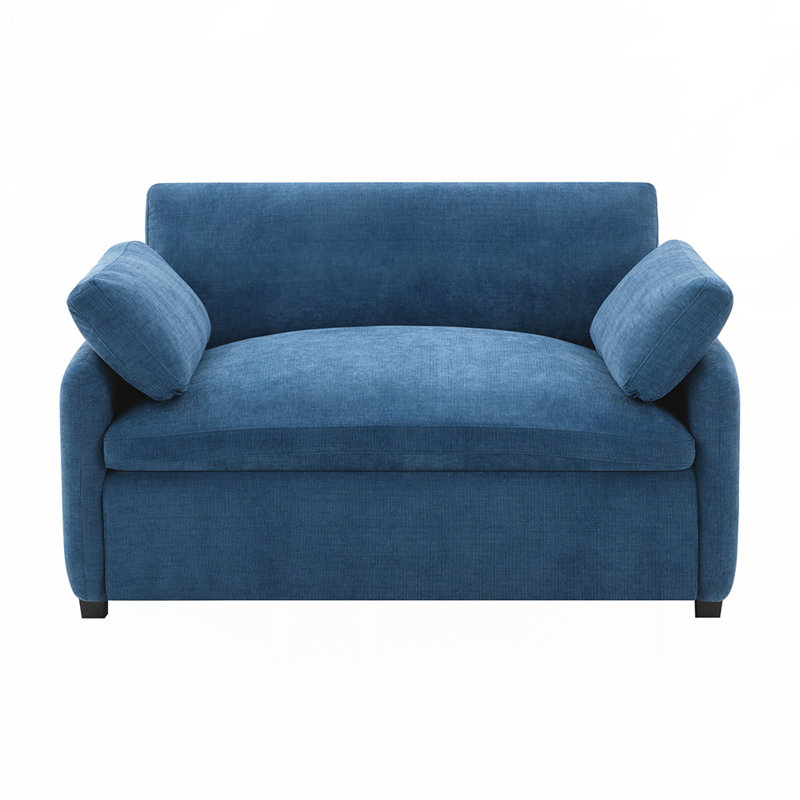 Fauteuil surdimensionné en chenille simple, assise large et profonde, fauteuil rembourré moderne et confortable pour le salon