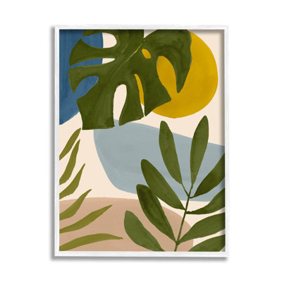 «Tropical Mixed Monstera Leaves», art de la giclée encadrée par Victoria Barnes