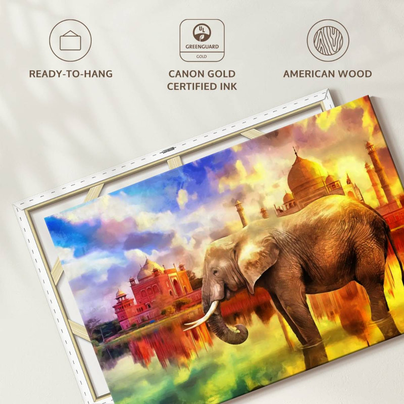 Éléphant Brampt Taj Mahal, H 26 po x l 39 po
