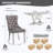 70" Faux Marble Dining Table Set for 6, with 6 Upholstered Chairs-1099304899-1099304898