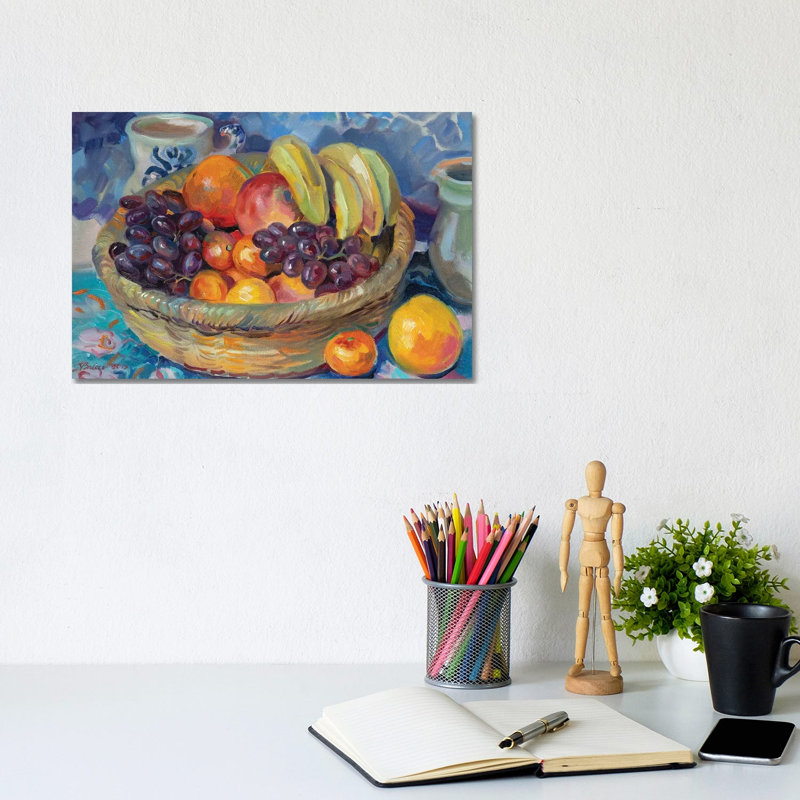 Fruit Basket 1 Piece Wrapped Canvas Painting, 20.32 cm H x 30.48 cm W