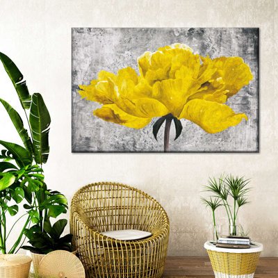 Yellow Peony Petals Canvas Print