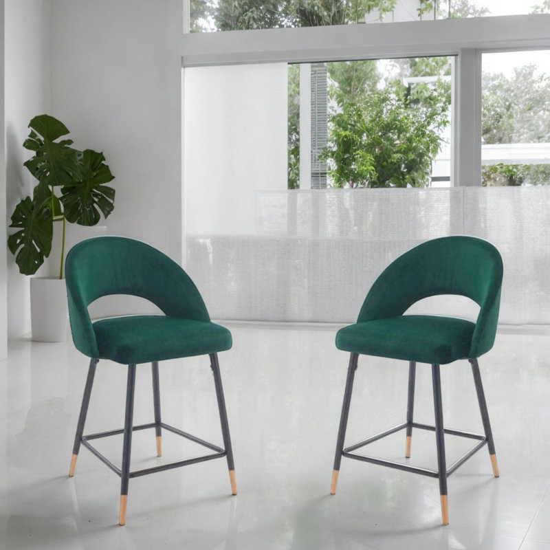 Tabouret en velours, Vert