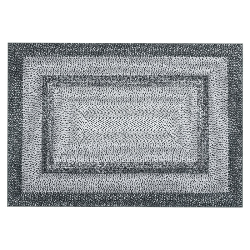 Imprimé tressé à géométrie moderne pour chambre de bébé, maison ou bureau, Rectangle 4' x 6', Gray