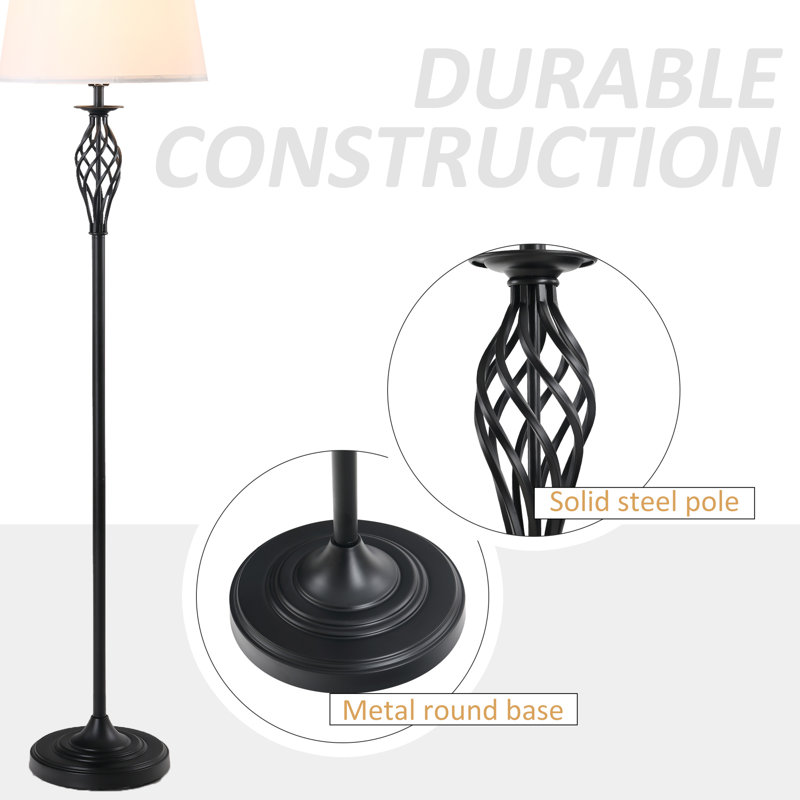 Dansby 62.25'' Powder Coated Traditional Floor & Table Lamp Set