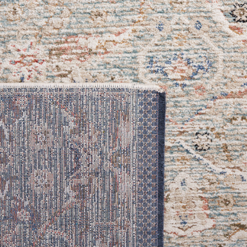 Tapis abstrait ivoire / bleu marine, Rectangle 5 pi 3 po x 7 pi 6 po