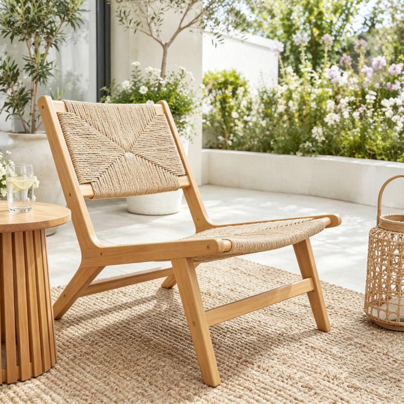 Chaise longue sans accoudoirs en bois