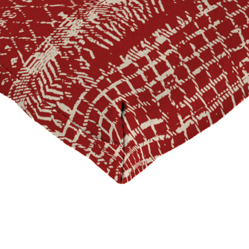 17" x 18" Bryan Walnut Leaves Tufted Outdoor Wicker Seat Cushion with Ties (Set of 2), Red Ikat