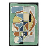 Caprice Hand Tufted Abstract Area Rug in Blue/Green/Orange/Gray