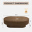 Table basse ovale en bois massif l 43,7 po avec motif cannelé-114657419