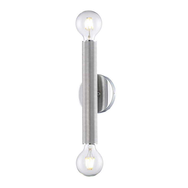 Applique murale à 2 lumières à intensité variable Cabot, Chrome poli, H 12 po x l 4,7 po x P 3,3 po
