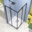 Porte de douche noire matte avec verre trempé de 1/4 po, 34,625 po x 72 po - Boîtier pivotant à angle et poignée en acier inoxydable coulissant - noir transparent, magnifique