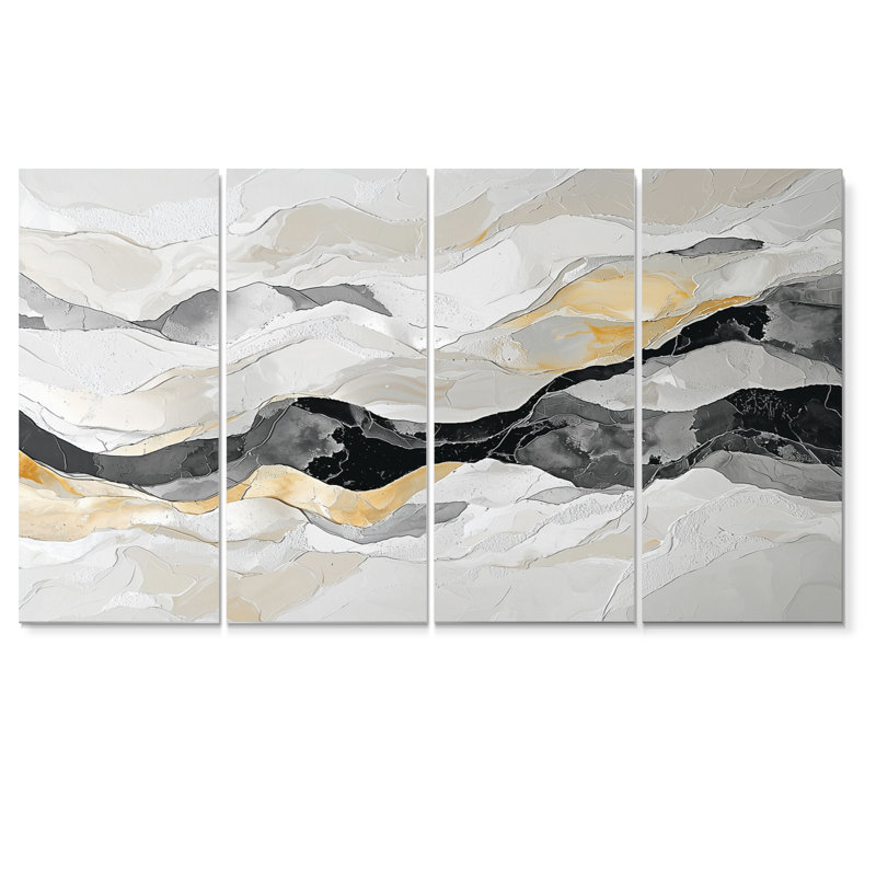 Gris gris peinture de rivière dérive, art cinétique - art mural cinétique - décoration murale moderne, H 28 po x l 48 po, 4