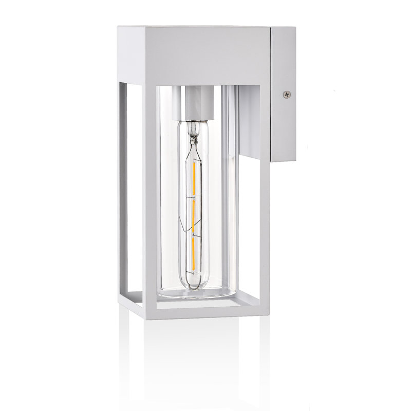 Outdoor Hardwired Wall Light Fixture, Exterior Porch Light With E26 Socket & Clear Glass Shade, Modern Wall Sconce For House Patio Garage Door