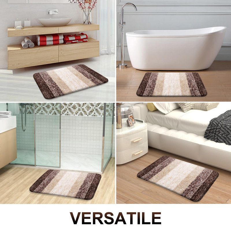 Extra Soft Microfiber Rectangle Bath Rug, Brown