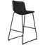 Chaise moderne avec revêtement en cuir noir et bureau fonctionnel avec pieds en métal
