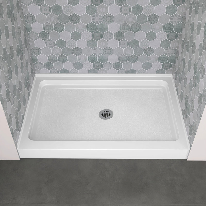 Plateau de douche rectangulaire en acrylique en alcôve rectangulaire 48 po x P 32 po