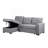 Upholstered Pull Out Sectional Sofa With Chaise-1007456301