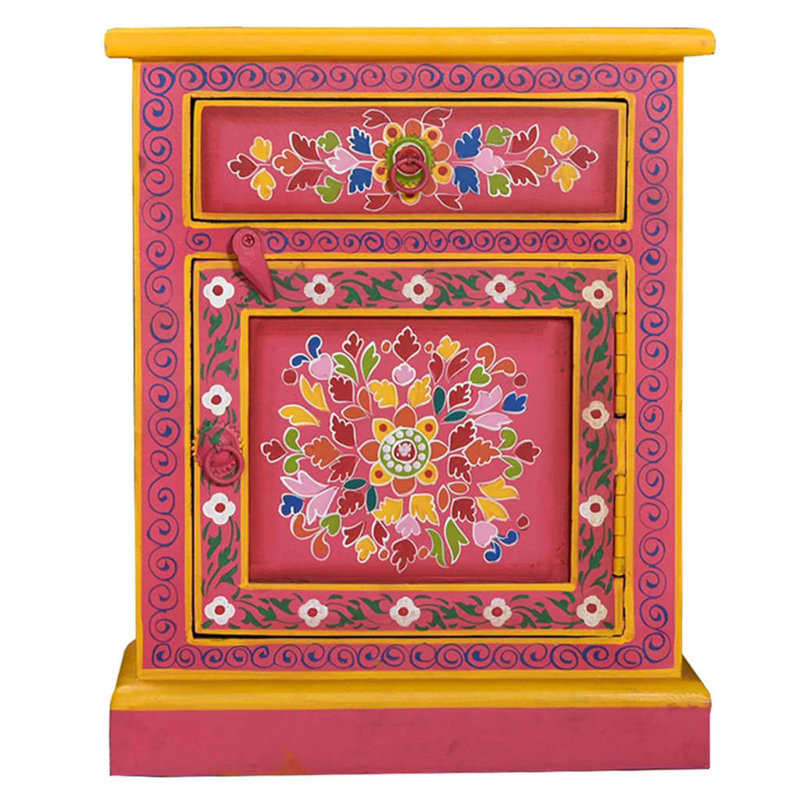 Francee 15.7'' W Wood Nightstand, Pink
