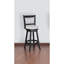 Tabouret pivotant à hauteur de comptoir 2 pièces, siège et repose-pieds rembourrés en tissu, structure de bar en bois avec chaise en bois