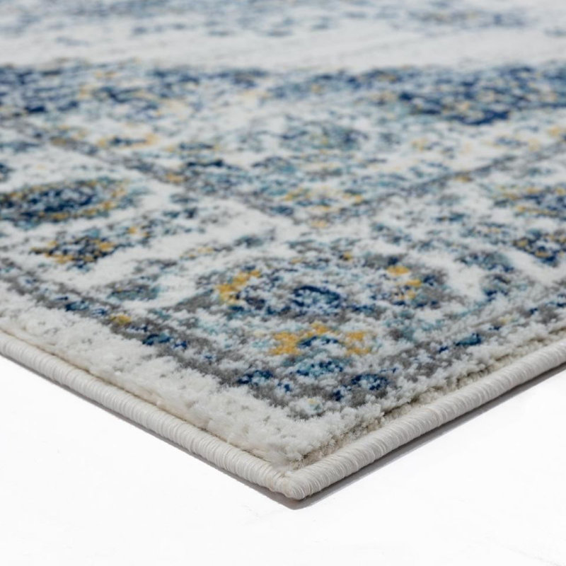 Magnolia Medallion Ivory Area Rug, Rectangle 5' x 7'