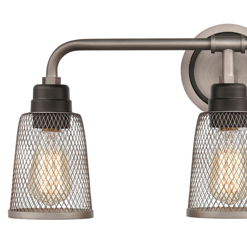 Weathered Zinc & Oil Rubbed Bronze 3-Light Outdoor Vanity Light