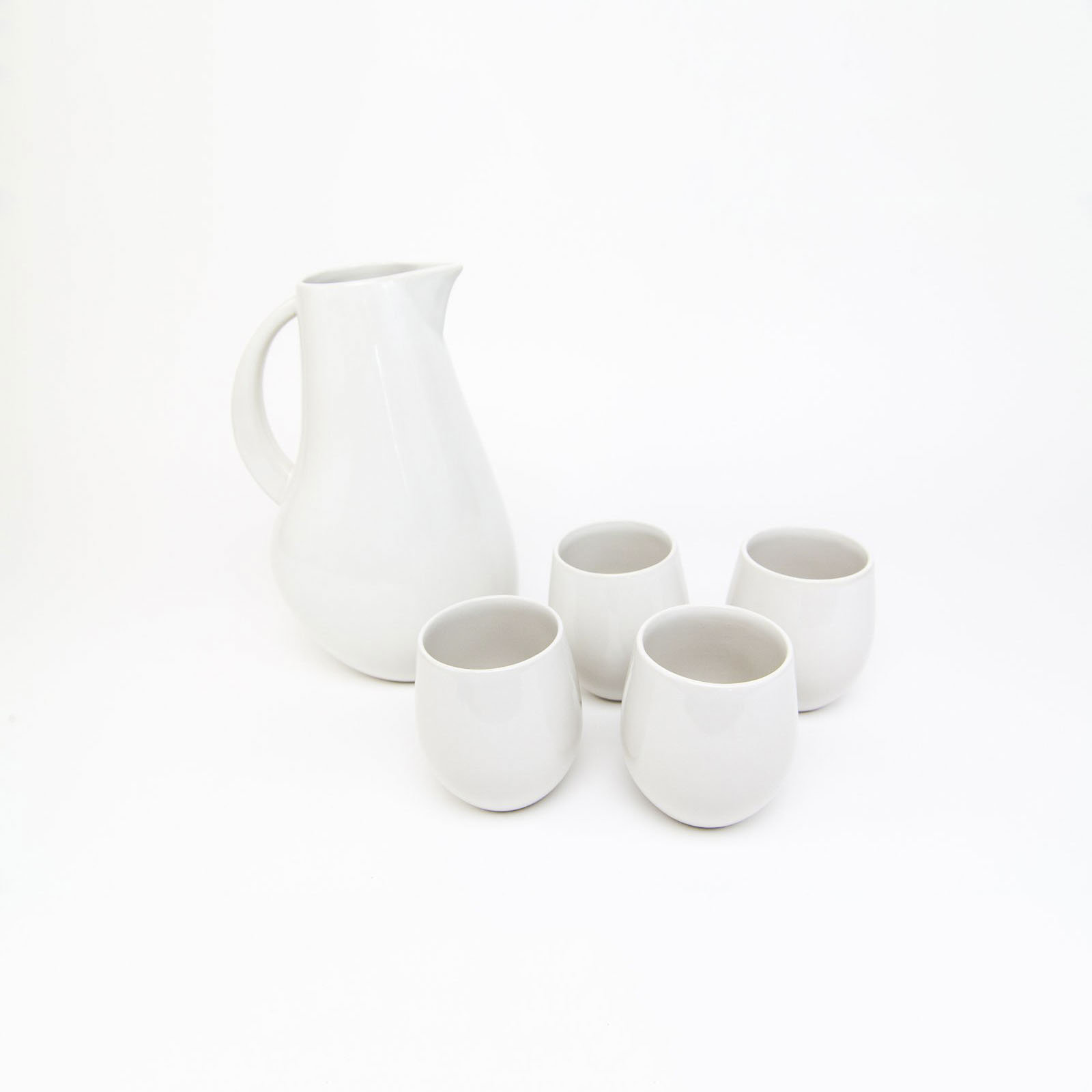 Borgen 5-Piece Goblet and Pitcher Set, Chalk