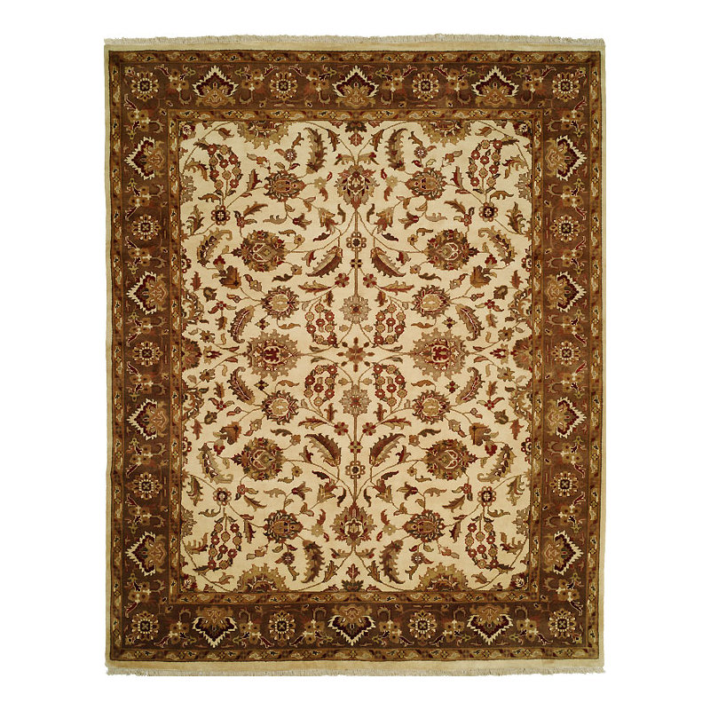 Tapis brun noué à la main, Rectangle 4' x 6'