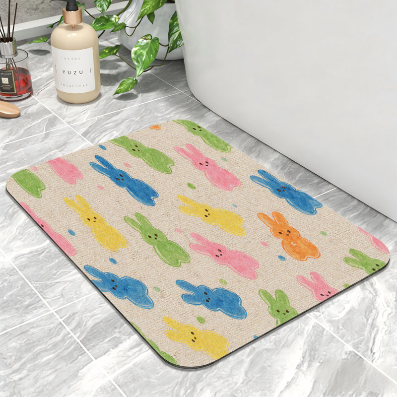 Tapis de bain coloré antidérapant 20 x 32 coloré pour la salle de bain et le vestibule