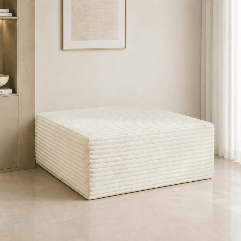 1 Seater Corduroy Sectional, Beige