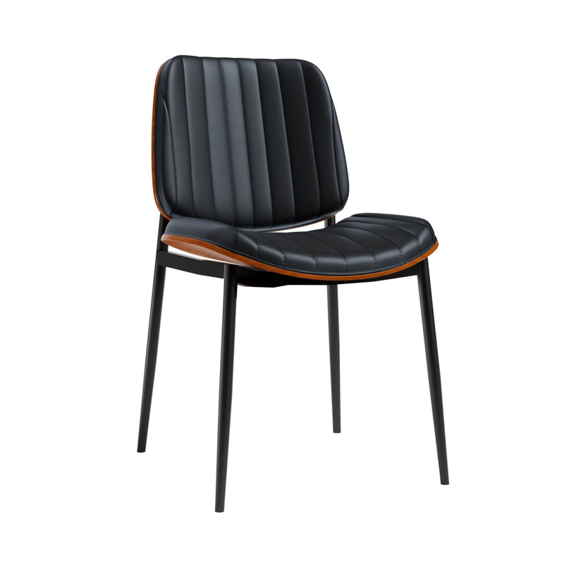 Chaise d'appoint rembourrée à dossier Kinneret, Noir