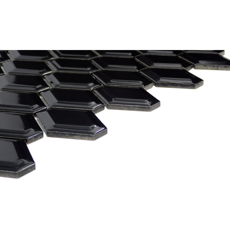 Catch™ 10 In. X 13 In. Glossy Porcelain Wall Tile (8.81 Sq. Ft./Case), Black