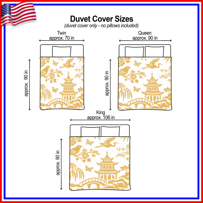 Illustration de paysage chinois Housses de couette, Twin