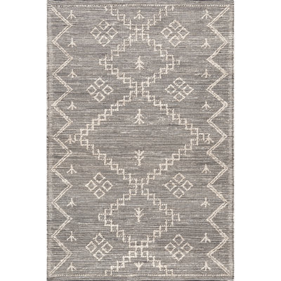 Beige Hand-Woven Moroccan Jute Rug