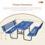Table de salle à manger en métal avec trou pour parasol-1815075005