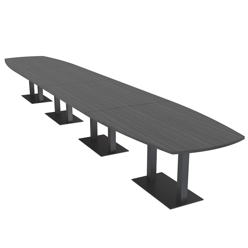 Table de conférence Arc Boat, Nuit asiatique, Noir mat, H 30 po x l 192 po x P 48 po