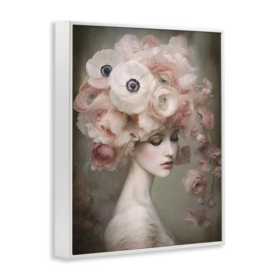 «Woman & Blush Florals», estampe numérique par RileyB